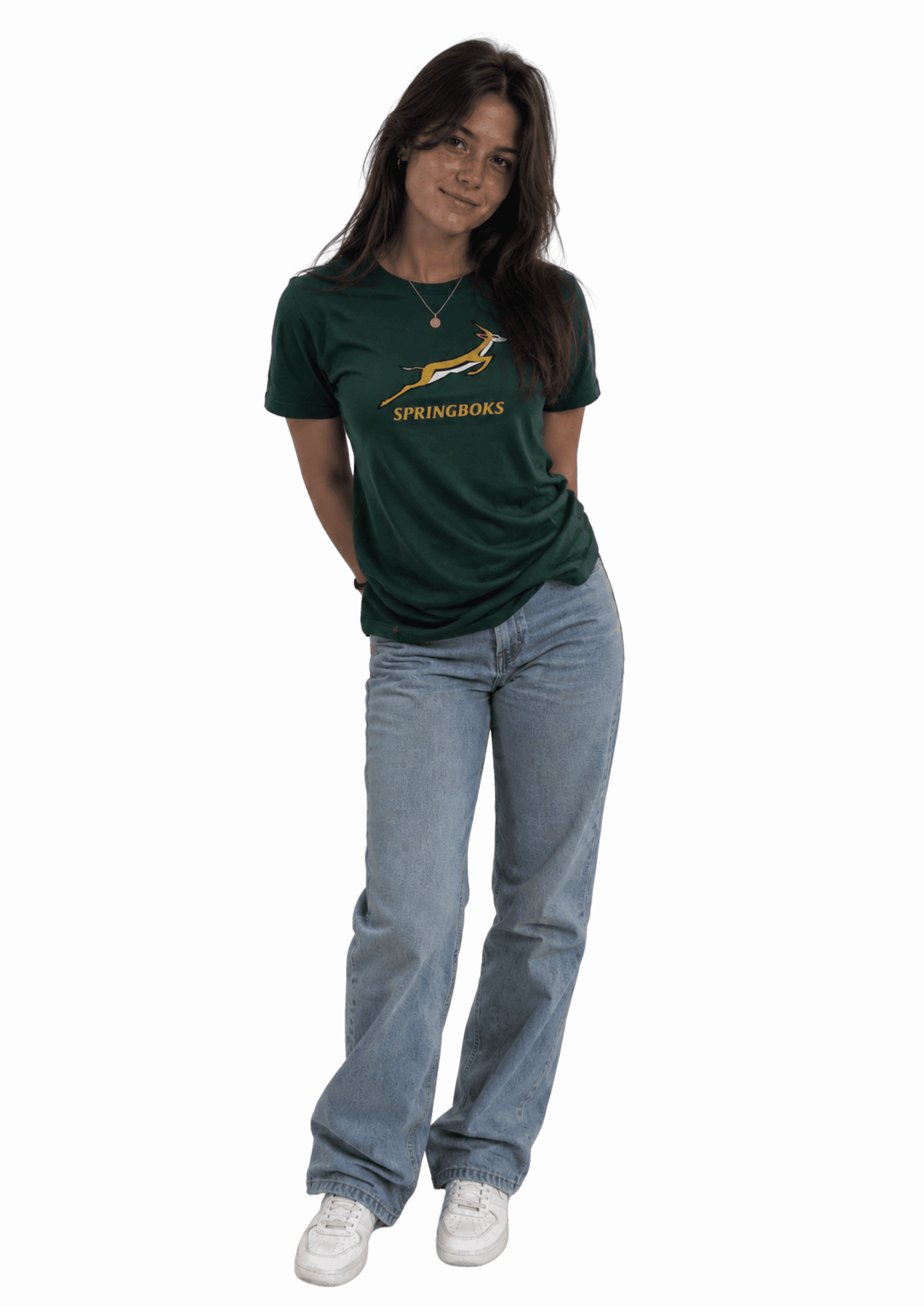160g Single Jersey Short Sleeve Graphic Tee on model